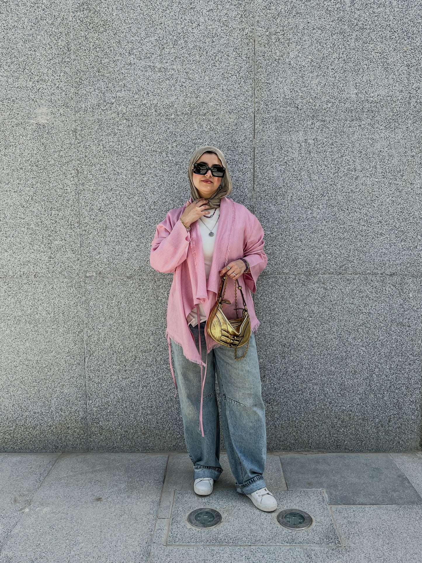 Fringes Pure Linen Kimono In Baby Pink