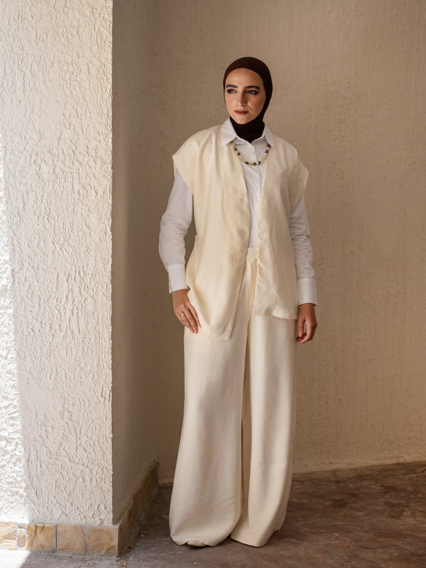 Vest Set In Offwhite