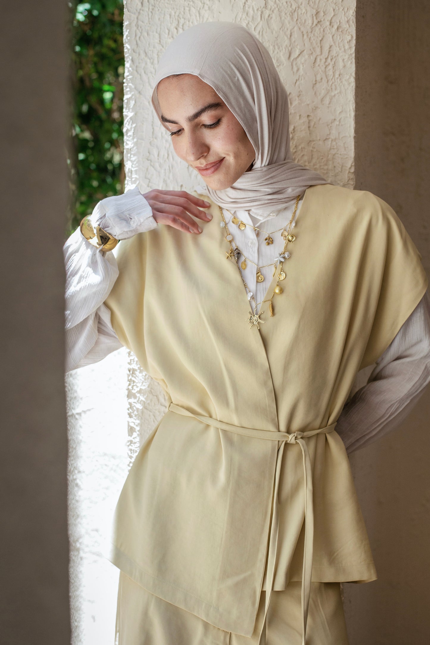 Vest Set In Butter Yellow