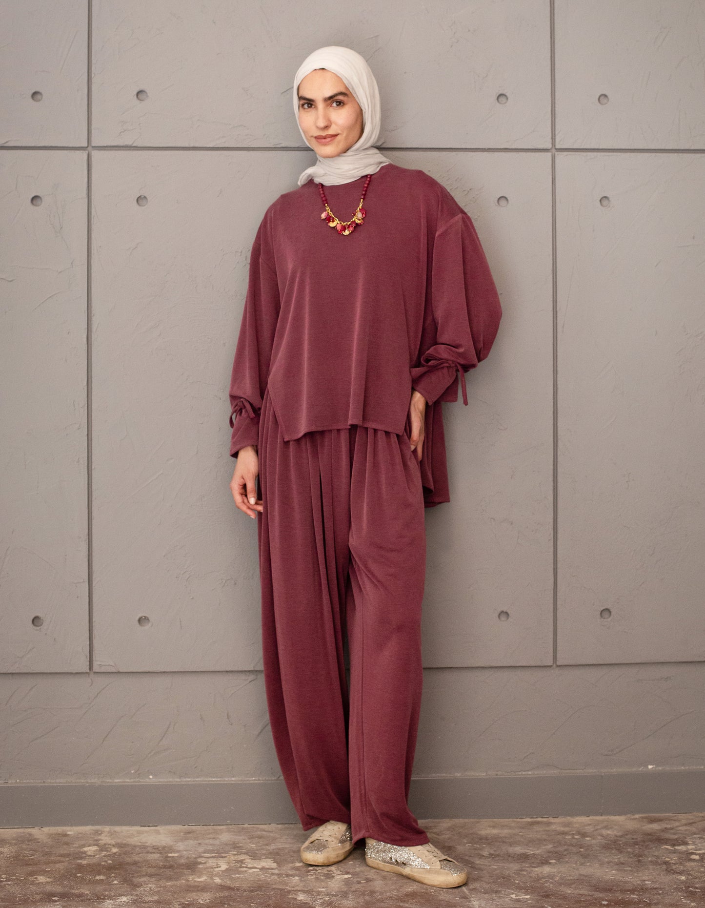 The Ease Set In Burgundy