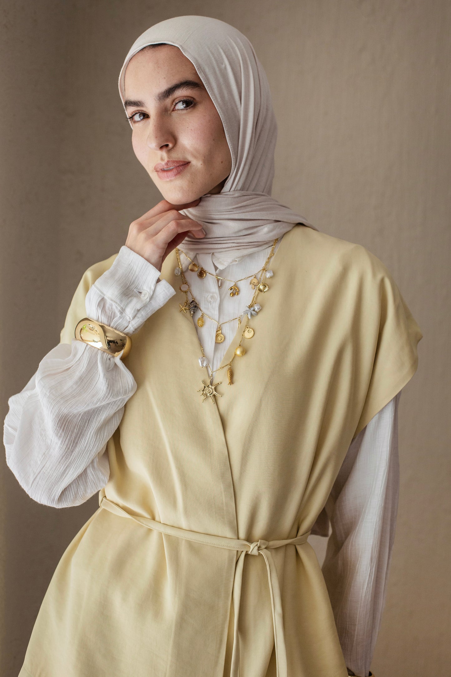 Vest Set In Butter Yellow