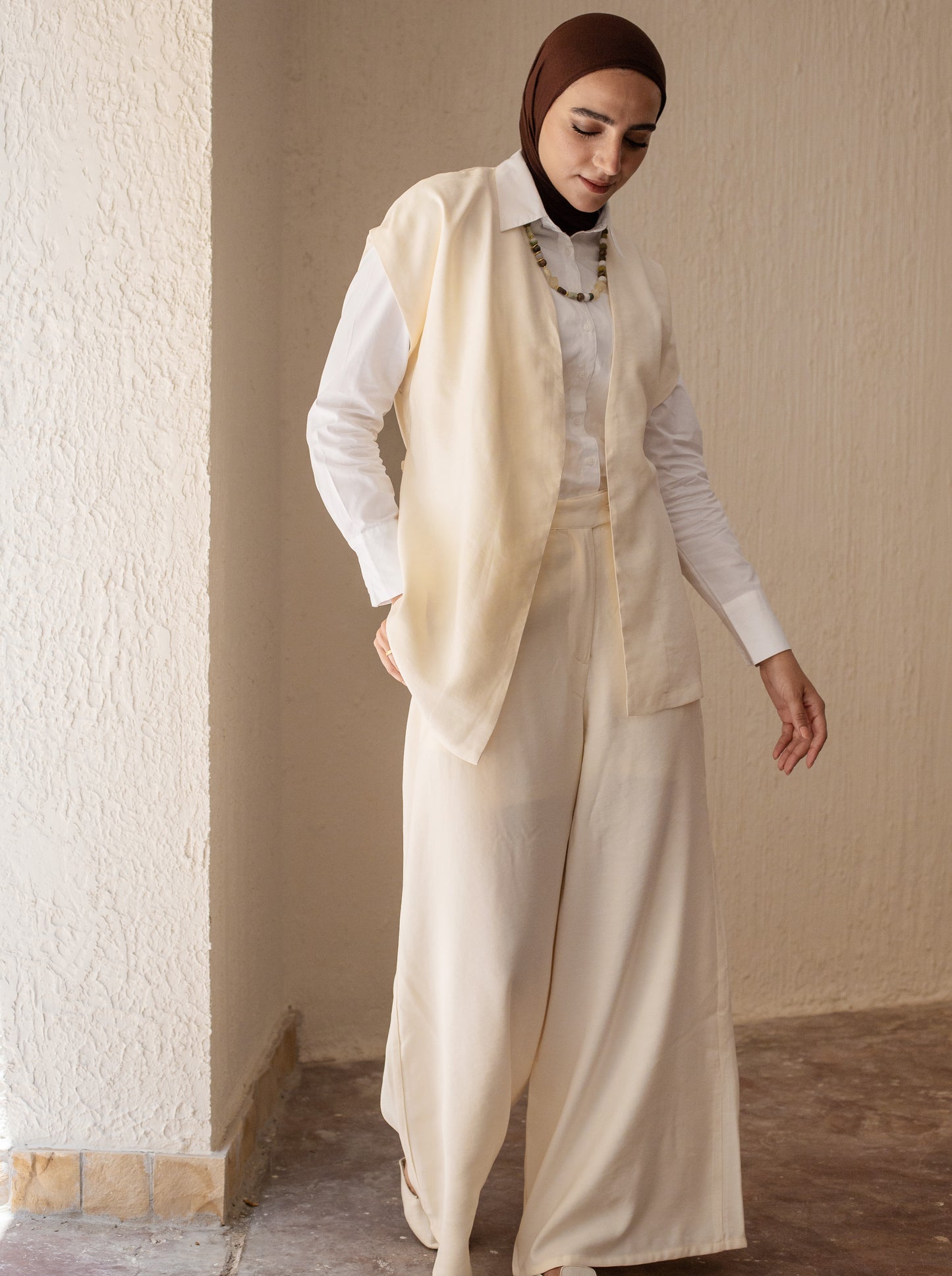 Vest Set In Offwhite