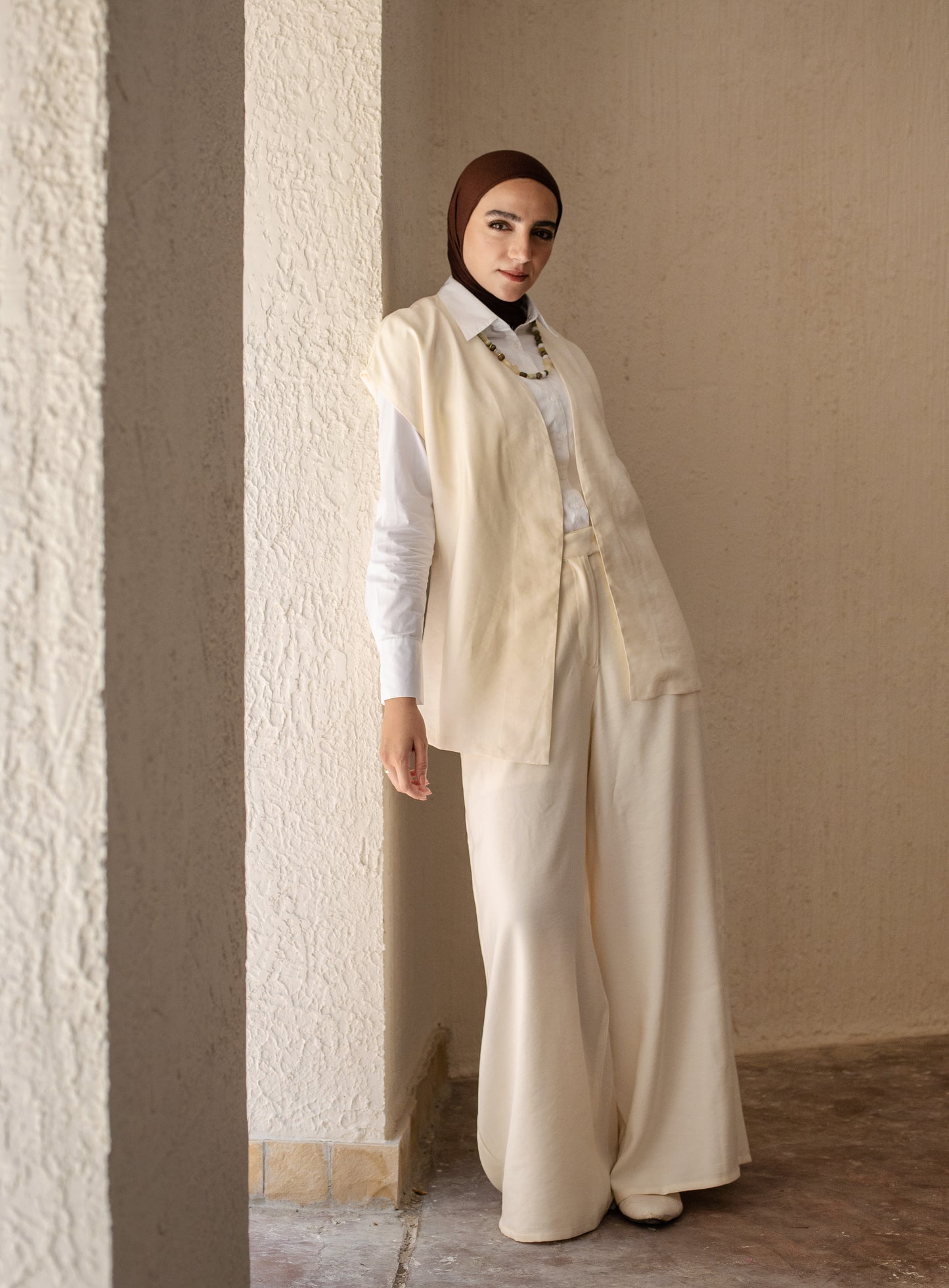 Vest Set In Offwhite