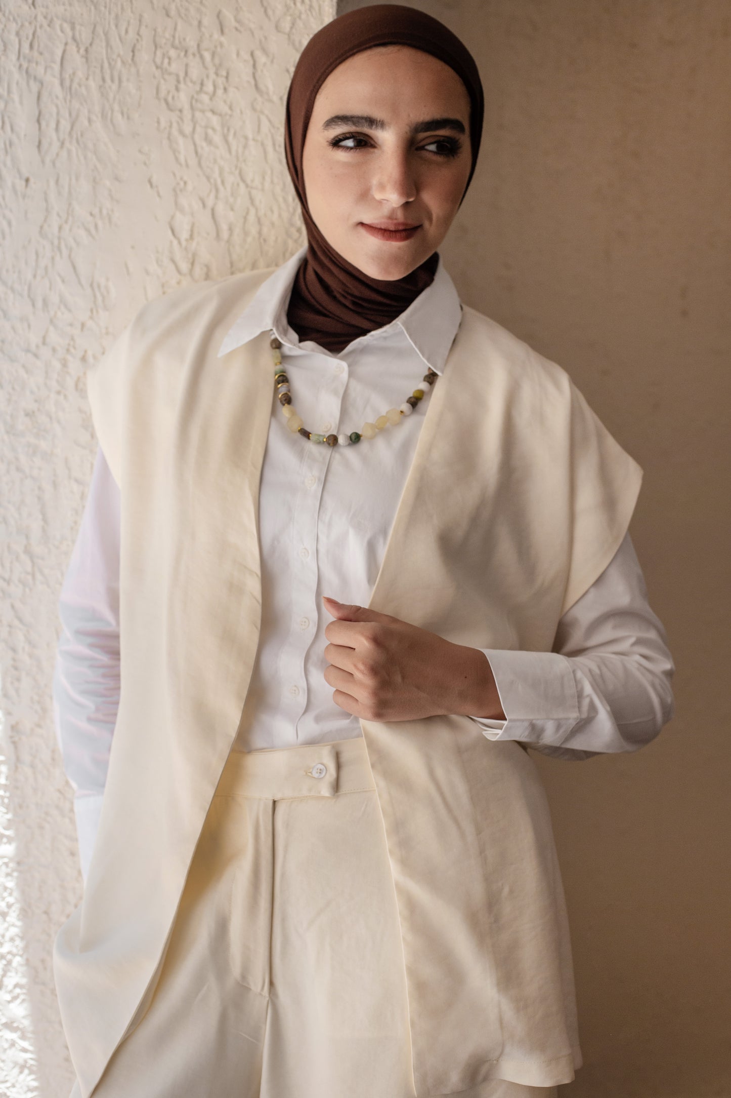 Vest Set In Offwhite