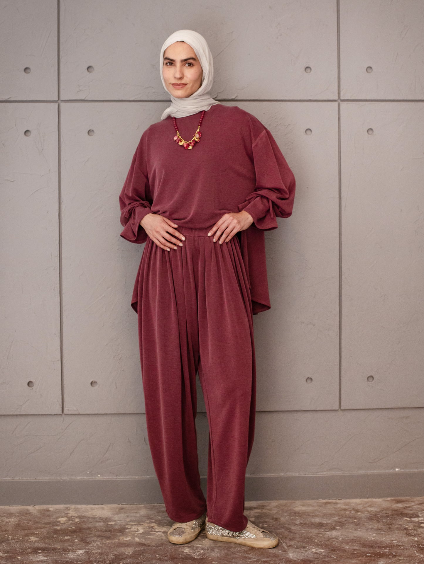 The Ease Set In Burgundy