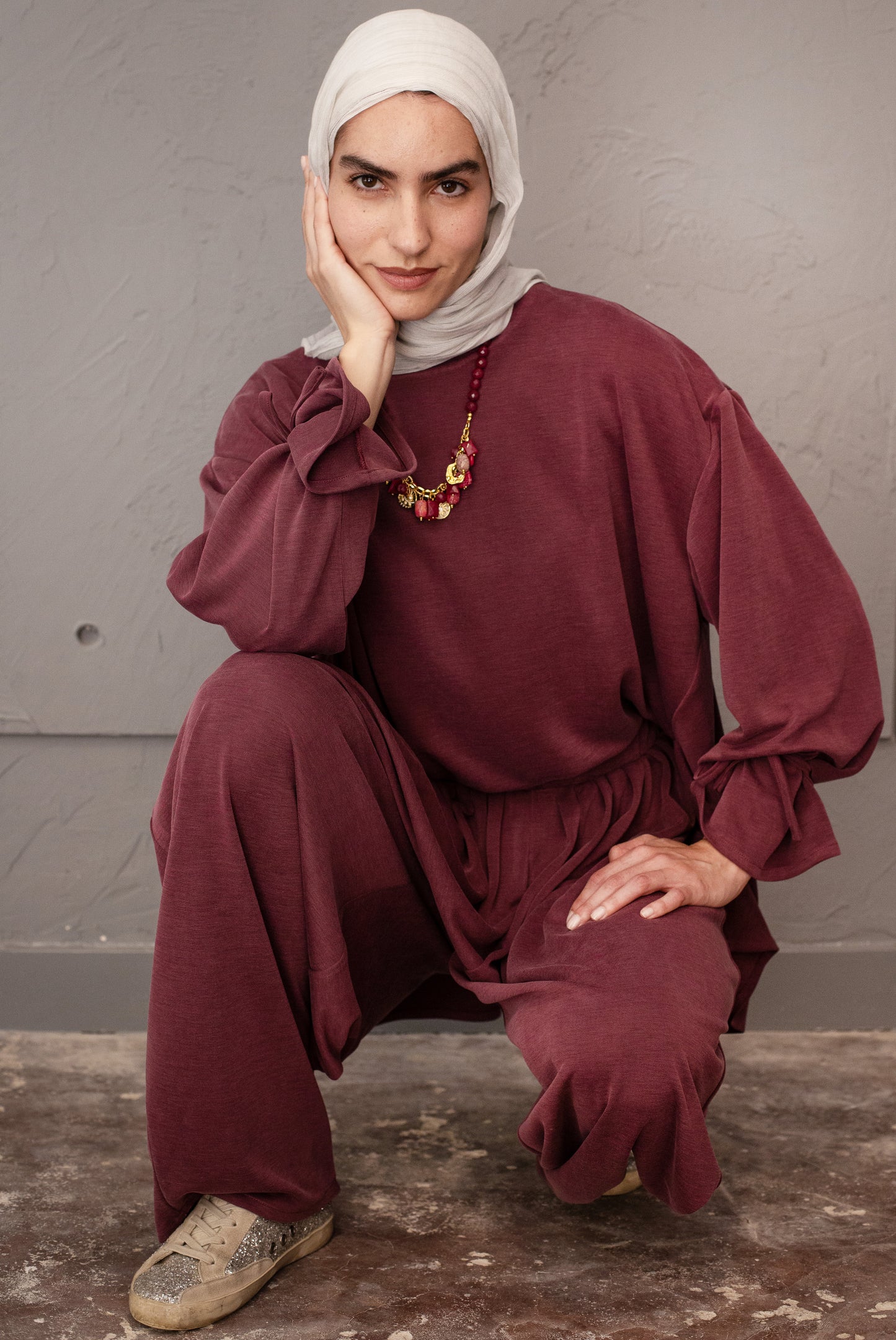 The Ease Set In Burgundy