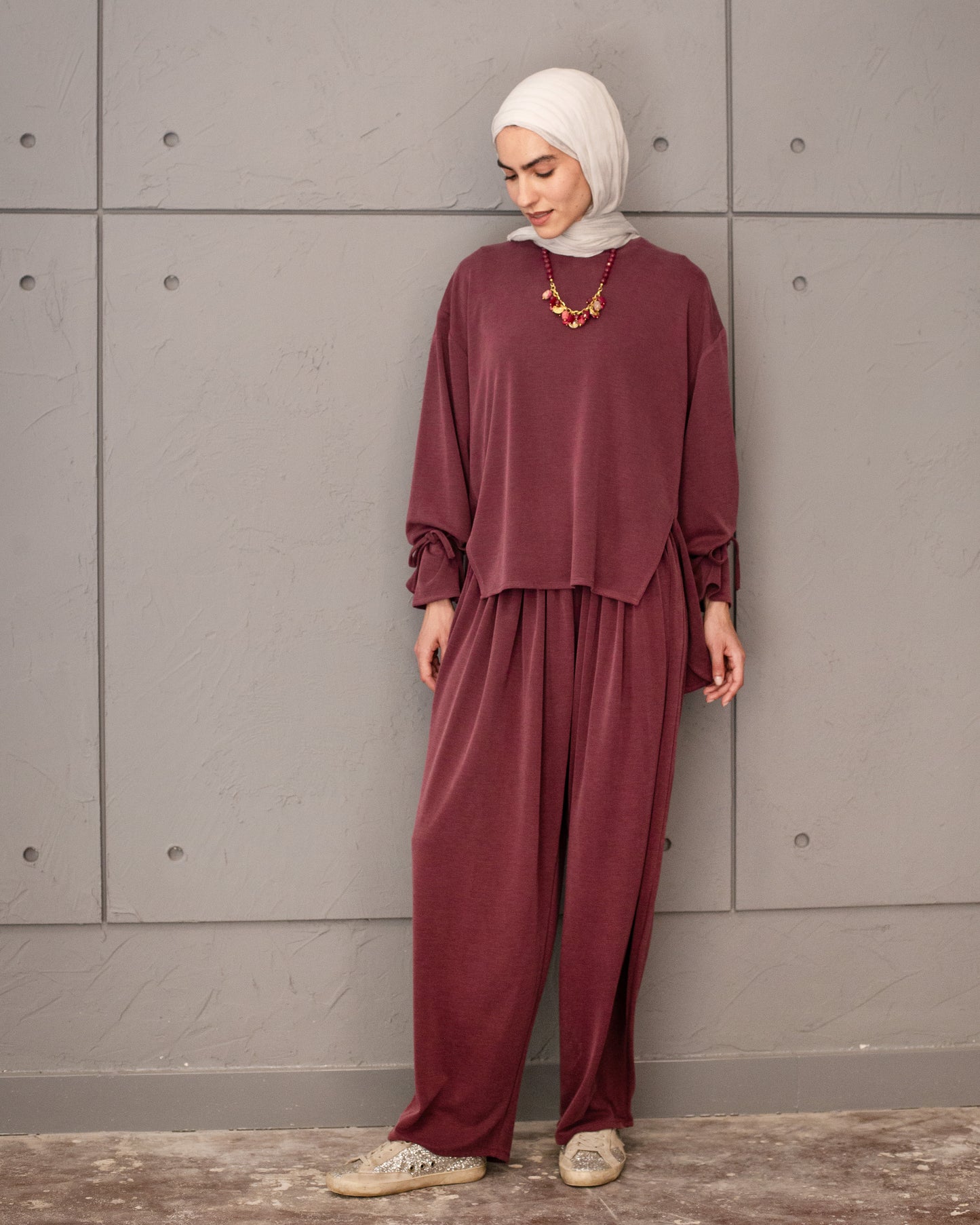 The Ease Set In Burgundy