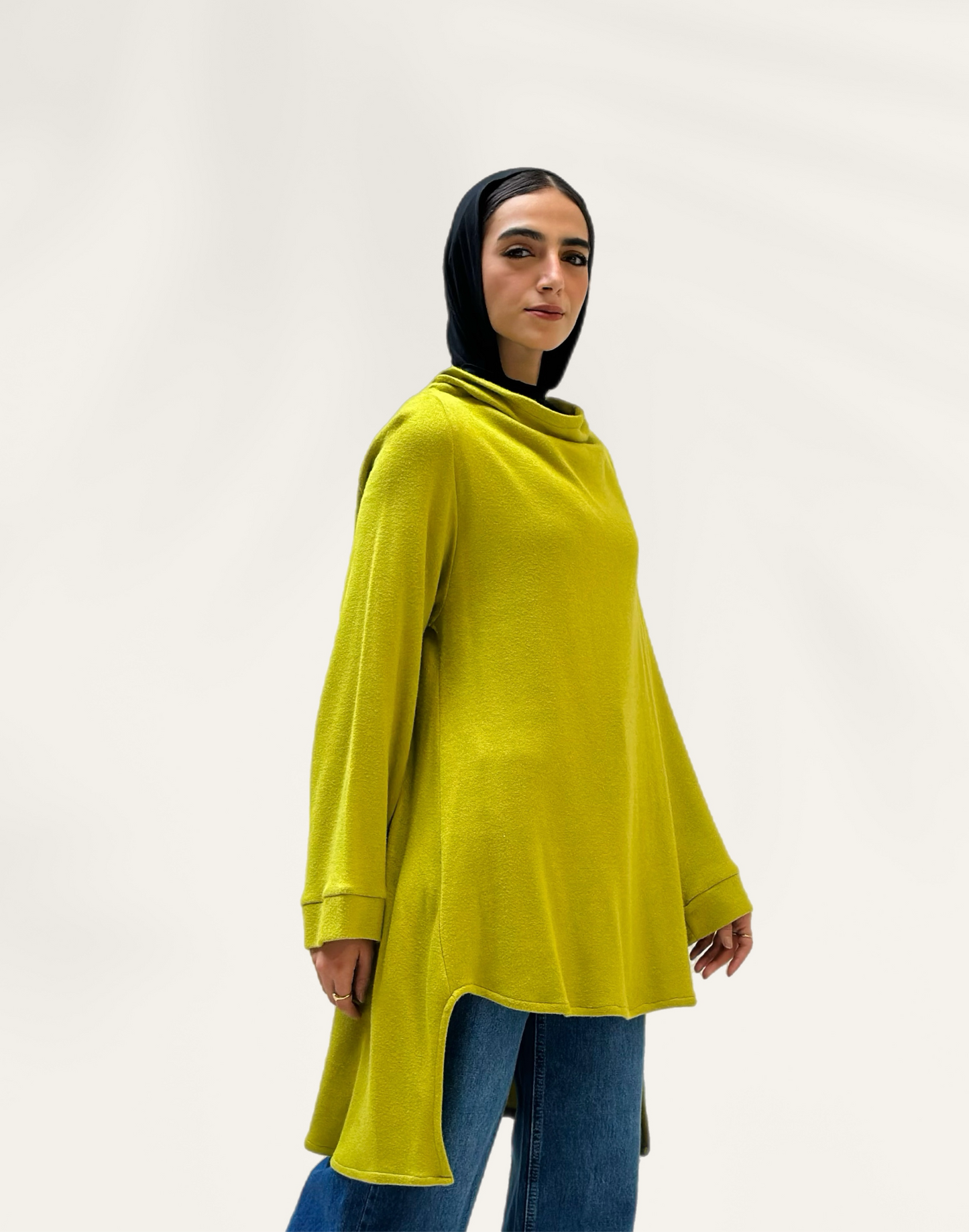 Drape Neck Top — Lime green