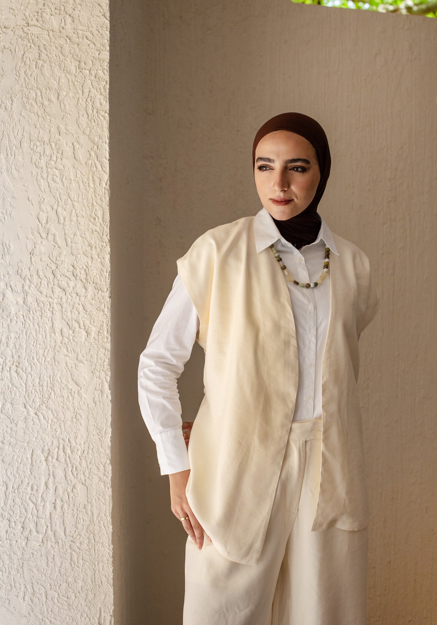 Vest Set In Offwhite