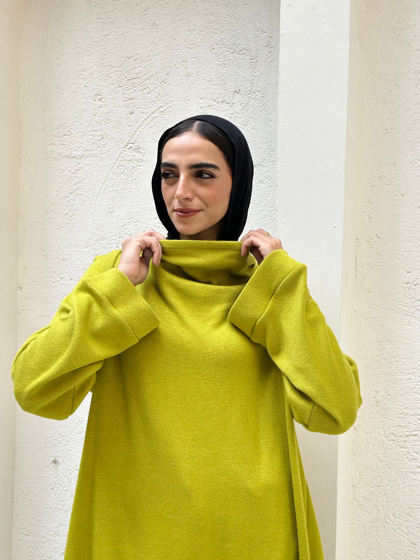 Drape Neck Top — Lime green