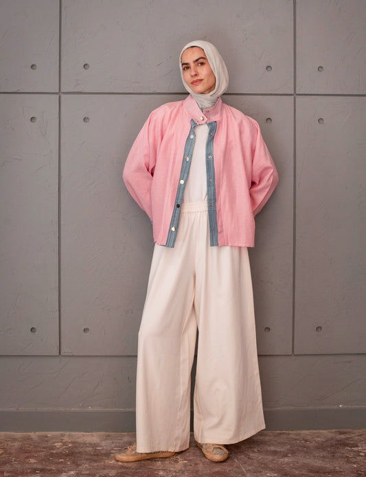 The Canvas Overshirt In Baby Pink