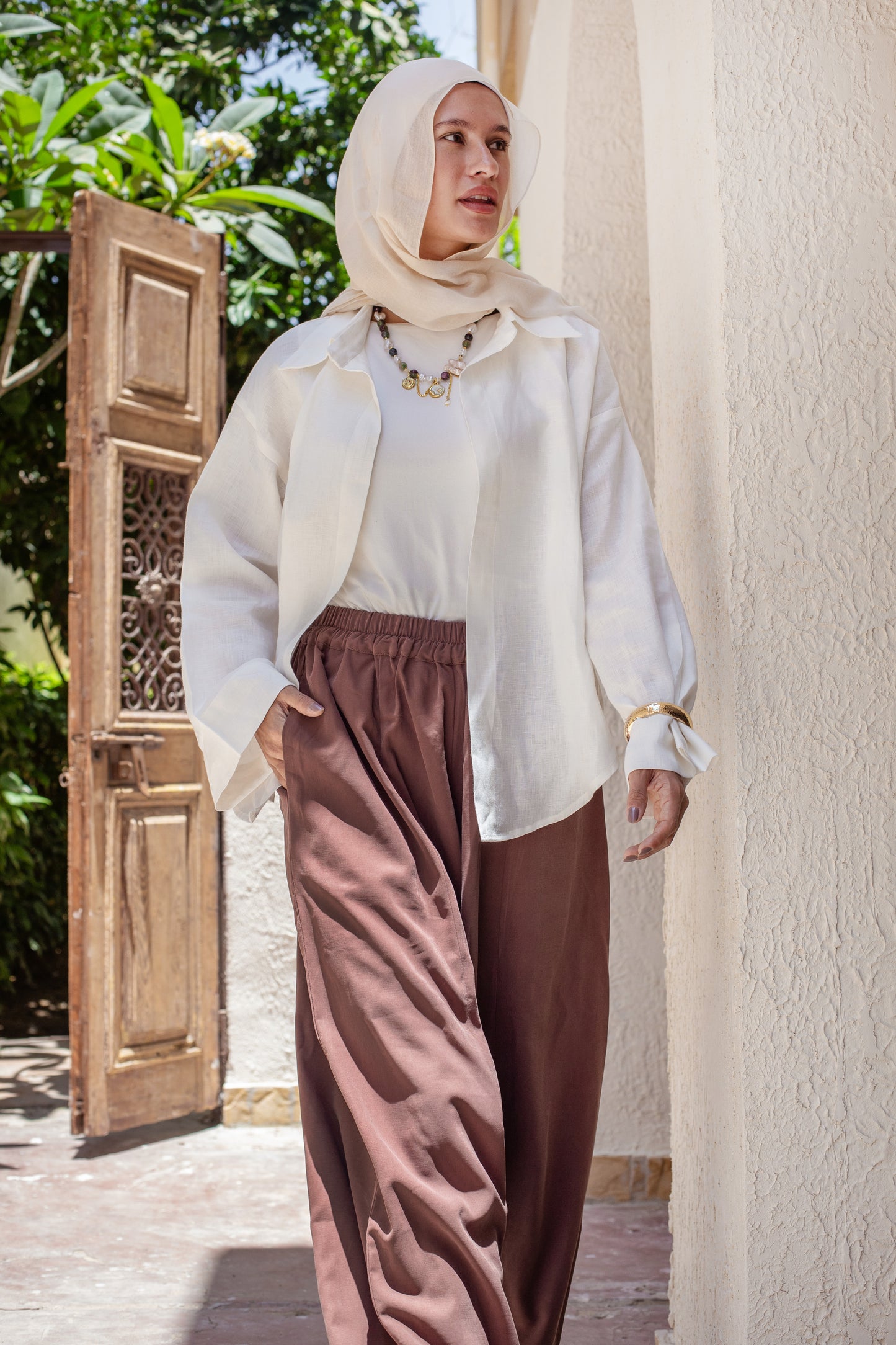 Soft Barrel Pants In Brown
