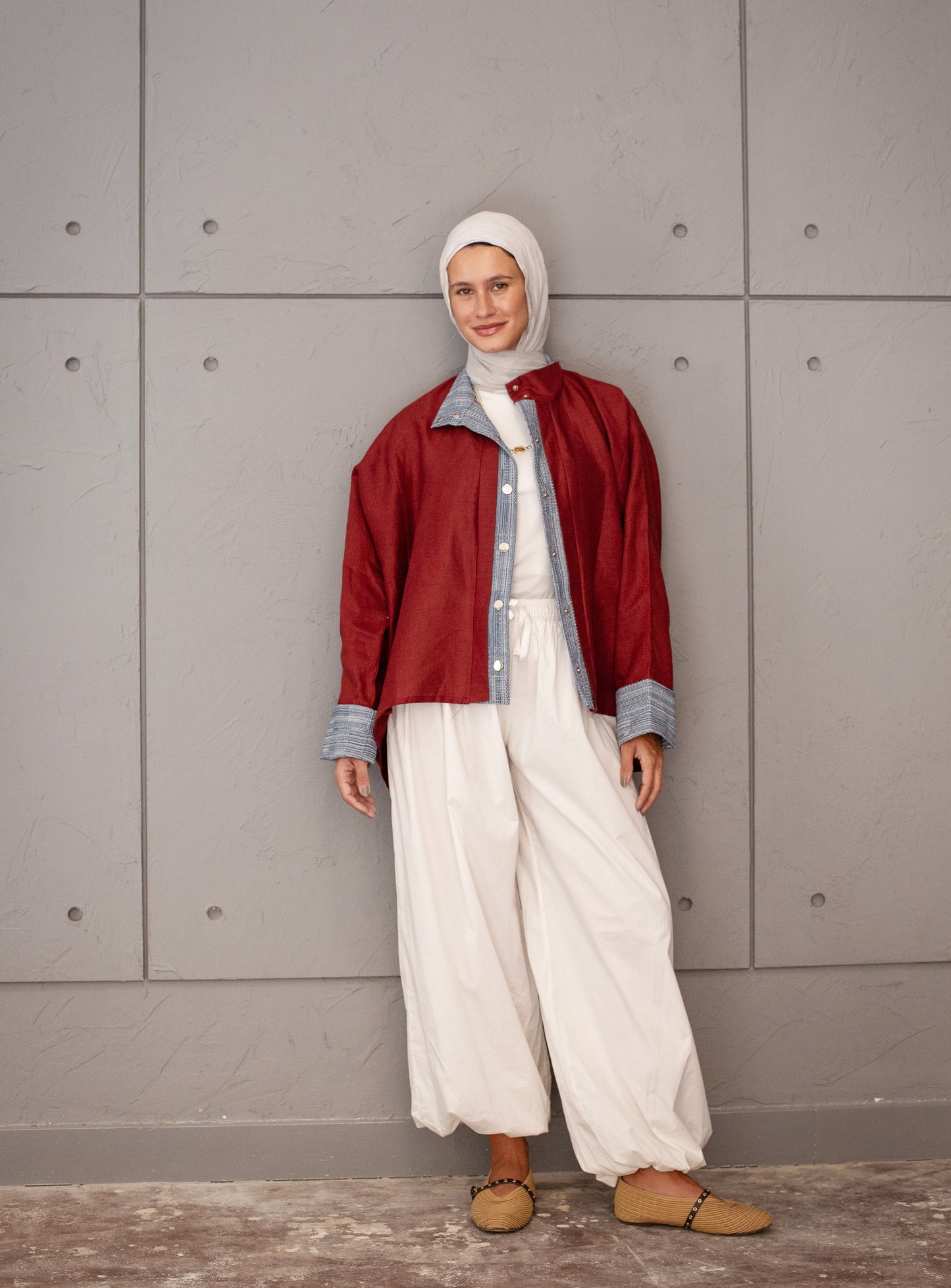 The Canvas Overshirt In Burnt Red