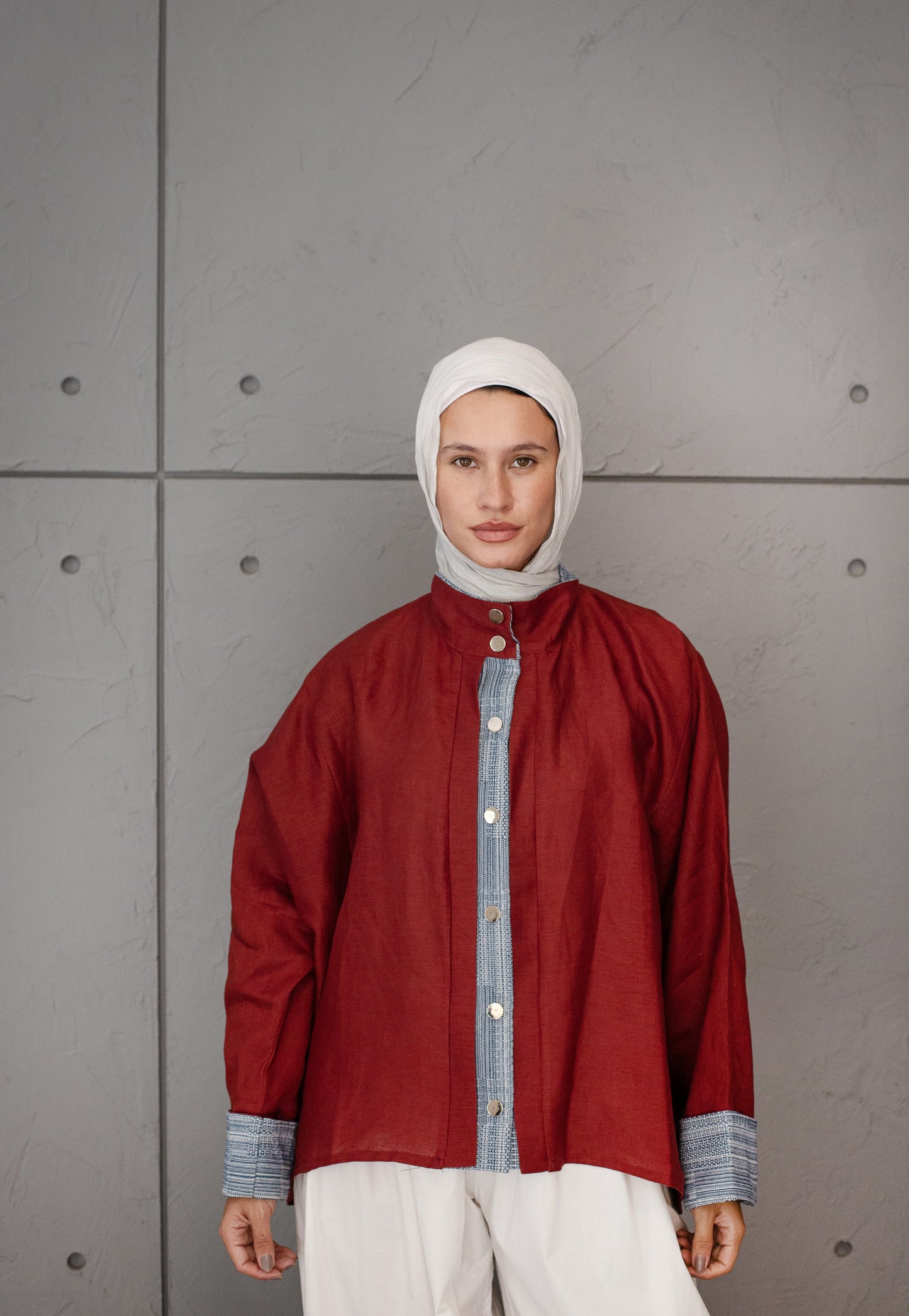 The Canvas Overshirt In Burnt Red