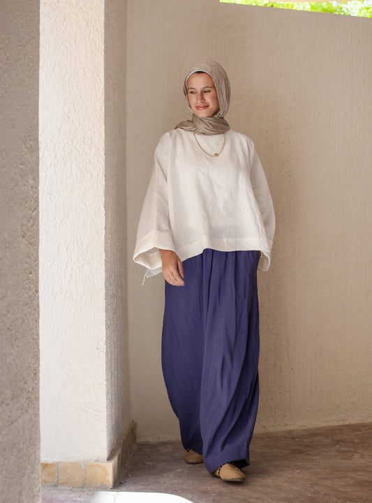 Soft Barrel Pants In Navy Blue