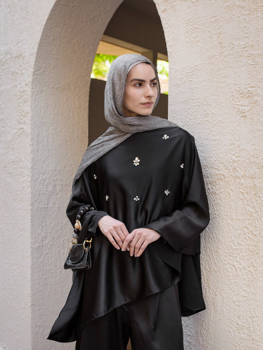 Diala Crystal Edition Cape In Black