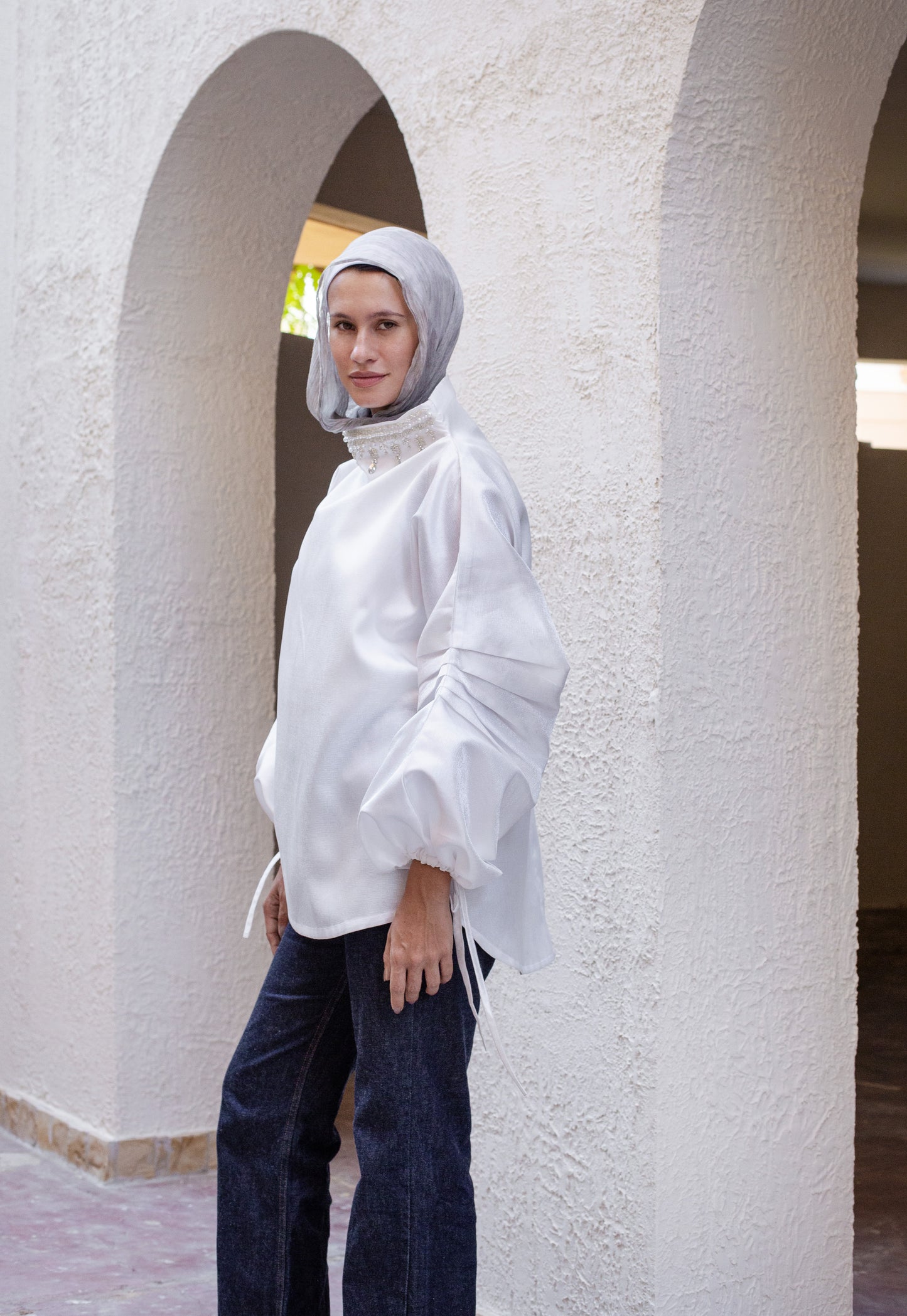 Collar Top Crystal Edition Offwhite
