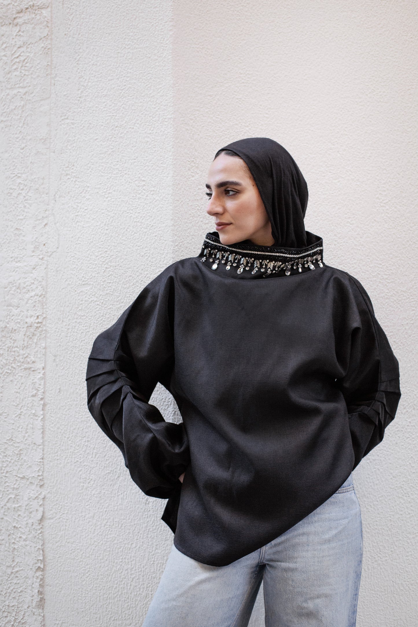 Collar Top Crystal Edition Black