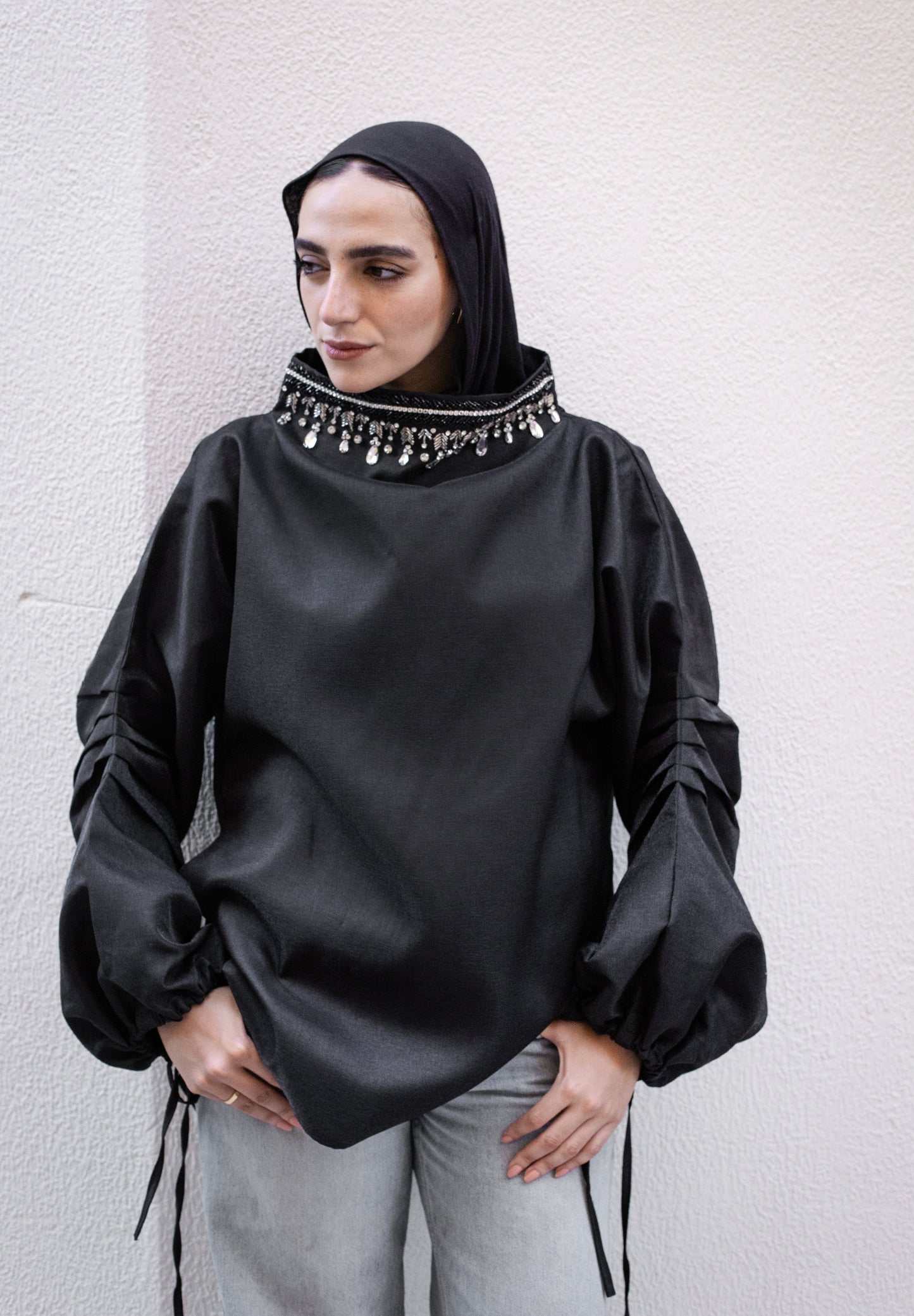 Collar Top Crystal Edition Black