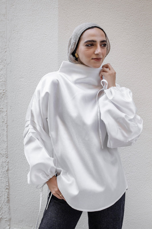 Collar Top In off white