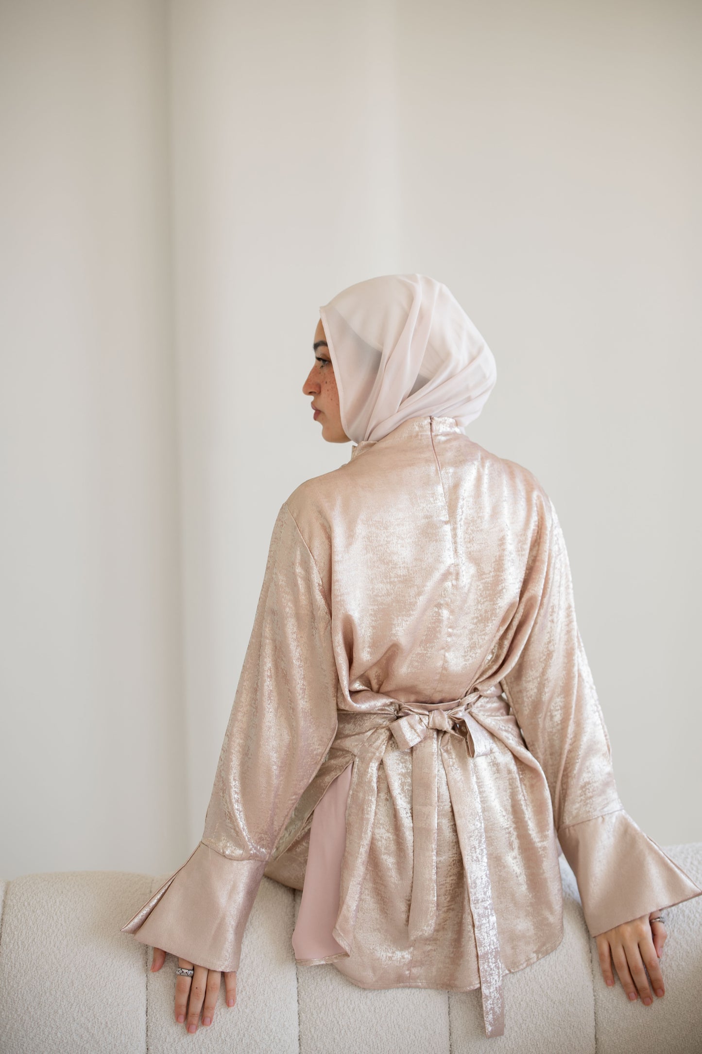 Draped Shimmer Set In Rose/Gold